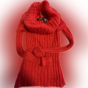 Body By Victoria Red Cowl Neck Soft Mohair Sweater Sz 0 (Small-P, fits to body)